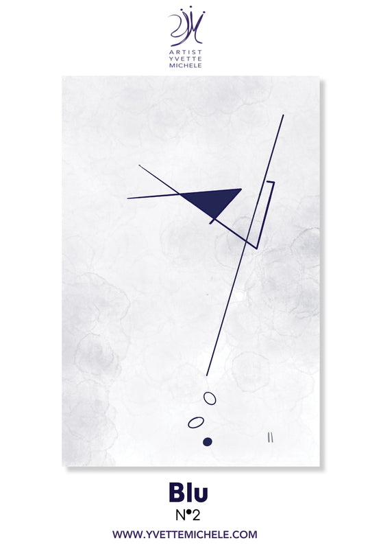 Blu No.2 - Large Modern Blue Abstract Canvas Wall Art - House of Yvette Michele 