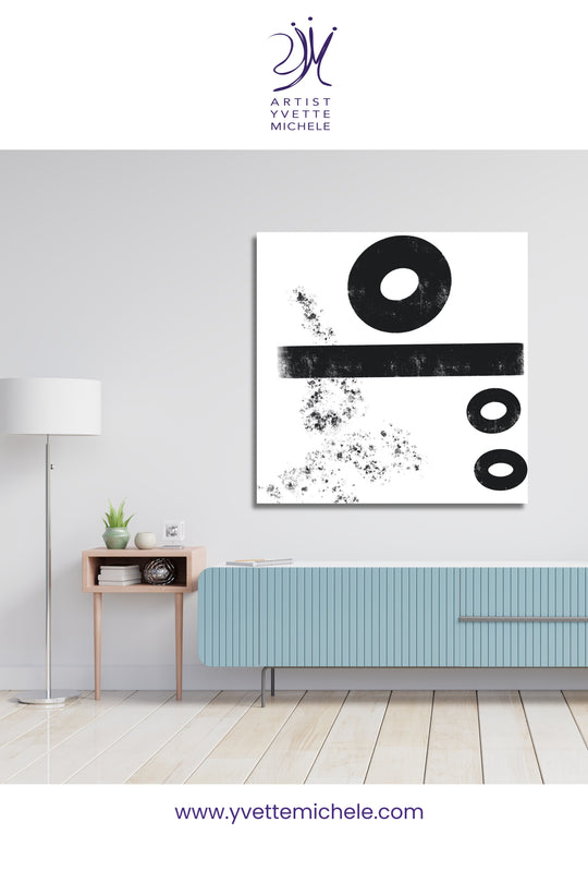 Large Black And White Abstract Art No2 - Canvas Print