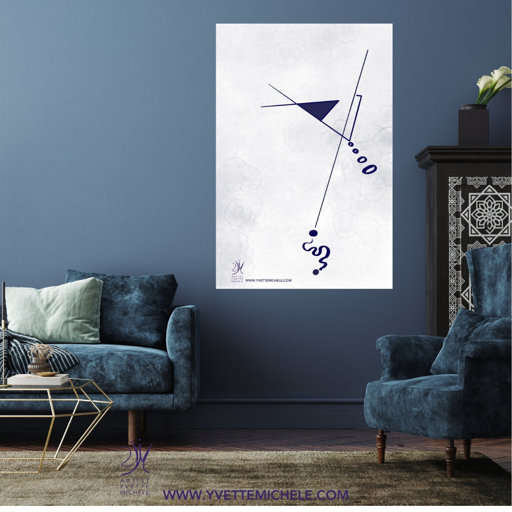 Blu No.9 - Large Modern Blue Abstract Canvas Wall Art