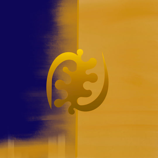 Adinkra Afican Symbol GYE NYAME - Omnipresence -  Gold Royal Blue canvas print