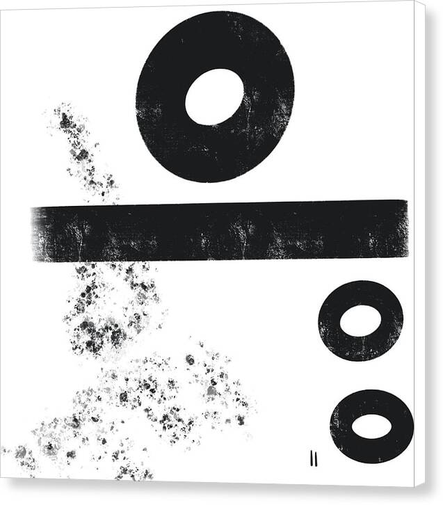 Large Black And White Abstract Art No2 - Canvas Print