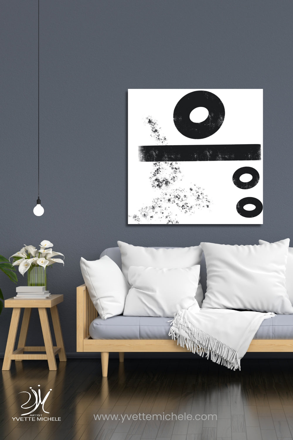 Large Black And White Abstract Art No2 - Canvas Print