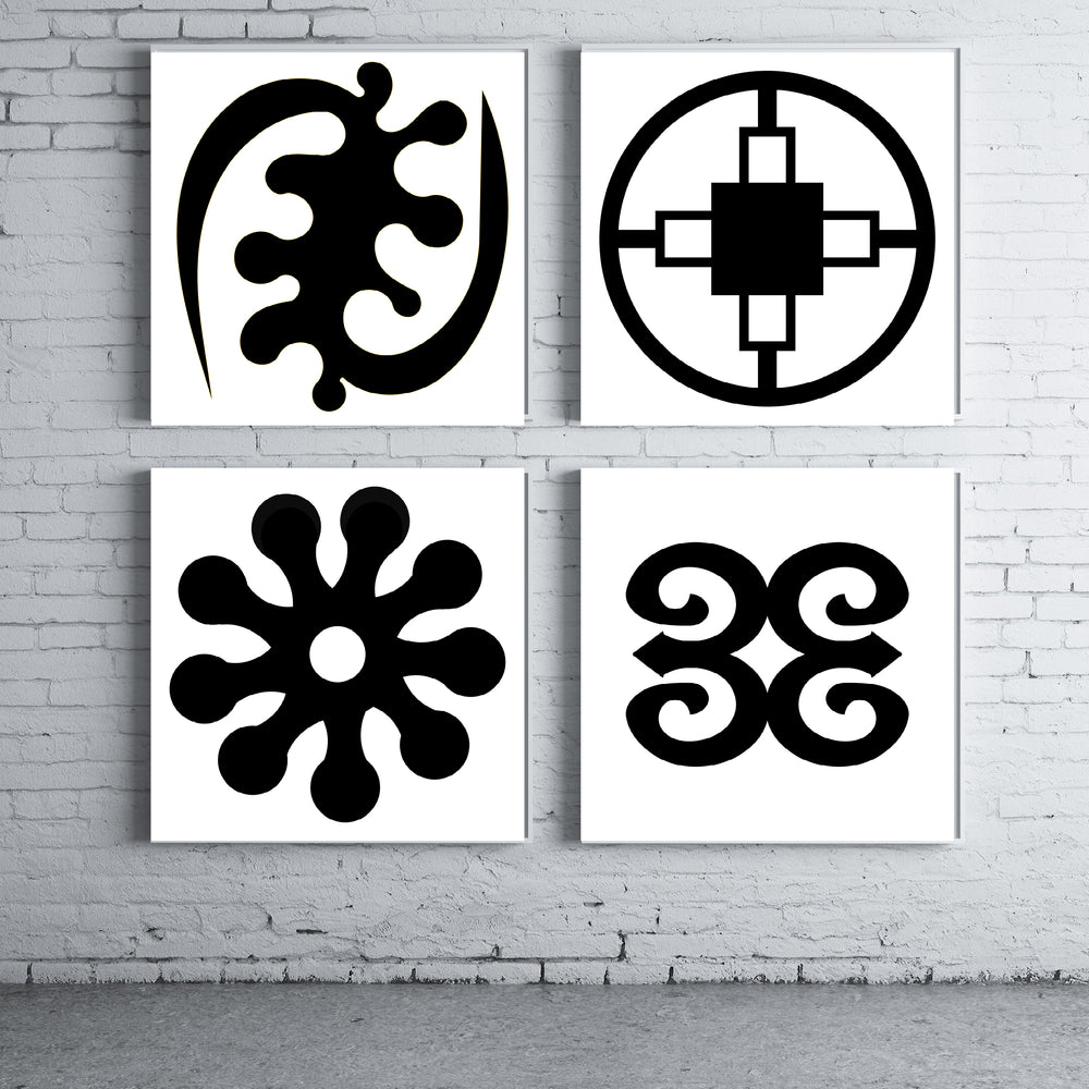 Adinkra Symbol GYE NYAME - Except for God -  Fine Art Large Canvas Print African Symbol